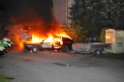 Wieder brennende Autos in Koeln Hoehenhaus P004
